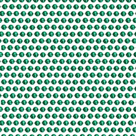 48" 10mm Round Metallic Green Mardi Gras Beads