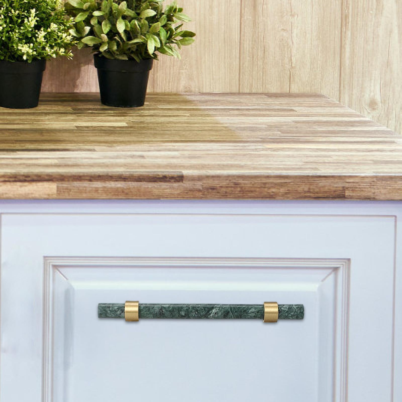 Drawer Handle Cabinet Pulls Marble Brass Material Elegant Design for Kitchen Bathroom Dresser Decor