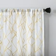 thumbnail image 5 of No. 918 Abstract Geometric Embroidery Semi-Sheer Rod Pocket Curtain Panel, 50" x 63", Gold, 5 of 6