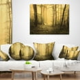 thumbnail image 4 of Designart Trail Through Yellow Foggy Forest - Landscape Photography Throw Pillow - 18x18, 4 of 5