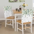 thumbnail image 5 of Summer Botanical Chair Covers Set of 2 Watercolor Eucalyptus Leaves Farmhouse Chair Back Covers Stretch Removable Washable Slipcovers Protector for Dining Room Kitchen Party Decor, 5 of 9