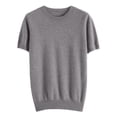 thumbnail image 5 of mgoYE Womens Summer Tops Short Sleeve Shirts Crew Neck Cute Trendy Tunic Blouses Womens Tahirts(Grey,XL), 5 of 5