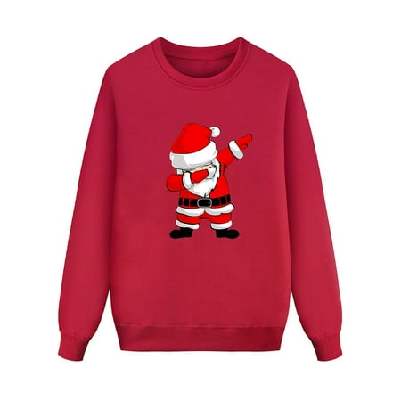 

Youmylove Christmas Long Sleeve Letter Printed O-Neck Pullover Sweatshirt Blouse Xmas Holiday Family Outfit