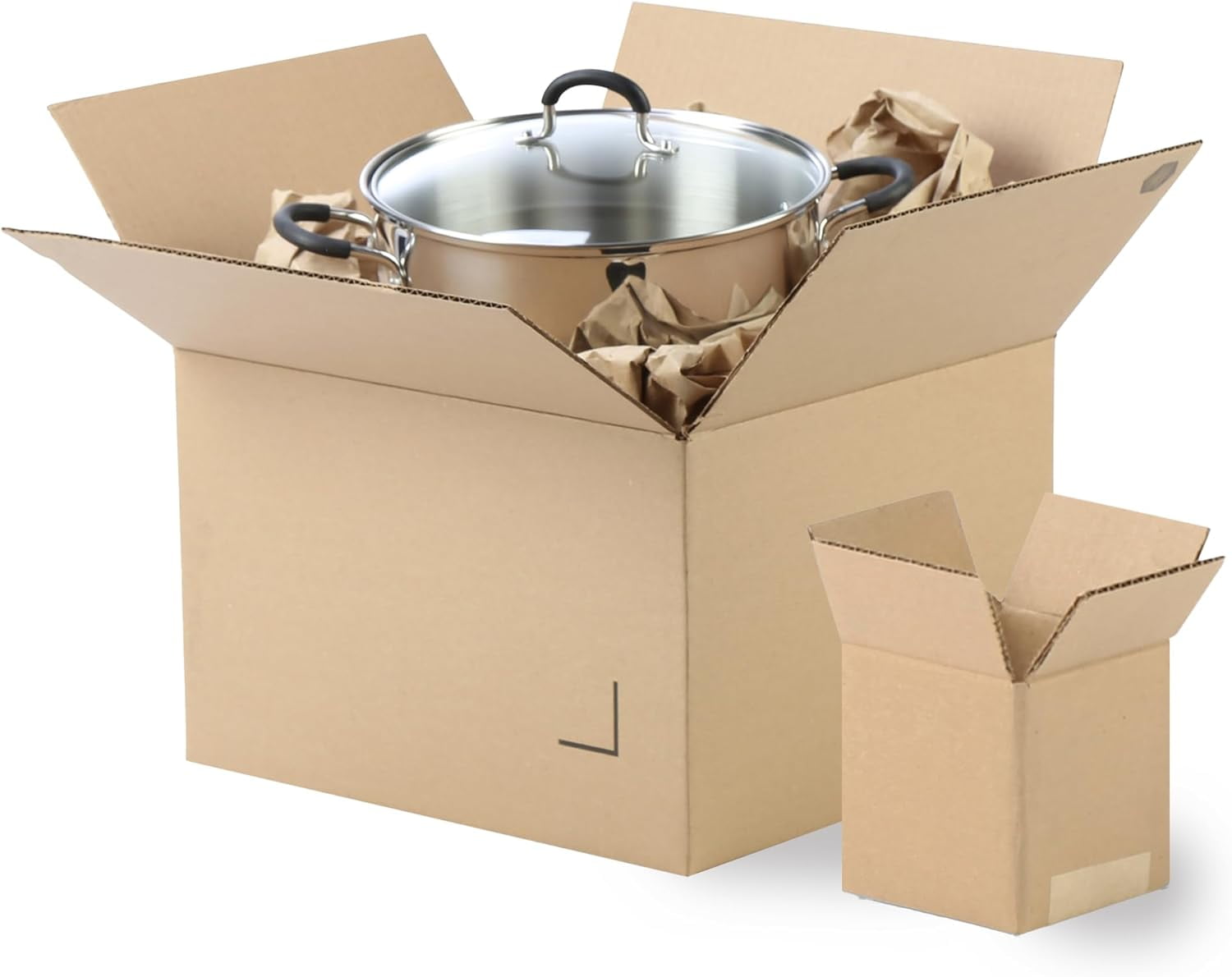 The Boxery 12"x9"x9" Brown/Kraft Corrugated Cardboard Shipping/Moving Boxes 25-Pack- Made in the USA