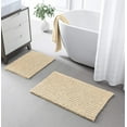 thumbnail image 4 of Zebrux Non Slip Thick Shaggy Chenille Bathroom Rugs, Bath Mats for Bathroom Extra Soft and Absorbent - Striped Bath Rugs Set for Indoor/Kitchen (15 x 24 + 20 x 30'', Dark Gray), 4 of 4