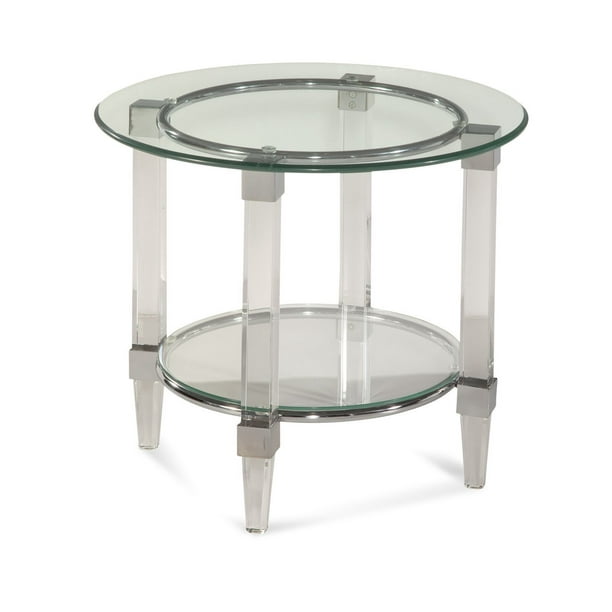 Bassett Hollywood Glam Cristal Round End Table Com Bassett Hollywood Glam Cristal Round, Bassett Mirror Company Round Coffee Table