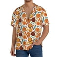 thumbnail image 1 of Balery Hot Fresh Pizza Camisa Casual de Manga Corta con Botones para Hombre, Texturizada, Estilo Cubano, para Playa, Verano-Large, 1 of 5