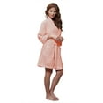thumbnail image 1 of Turquaz Linen Lightweight Knee Length Waffle Kimono Bridesmaids Spa Robe (Large, Soft Peach), 1 of 3