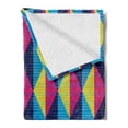 thumbnail image 2 of Vintage Soft Flannel Fleece Throw Blanket, Sixties Inspired Triangles with Grunge Effect Colorful Geometric Retro Pattern, Cozy Plush for Indoor and Outdoor Use, 70" x 90", Multicolor, by Ambesonne, 2 of 5