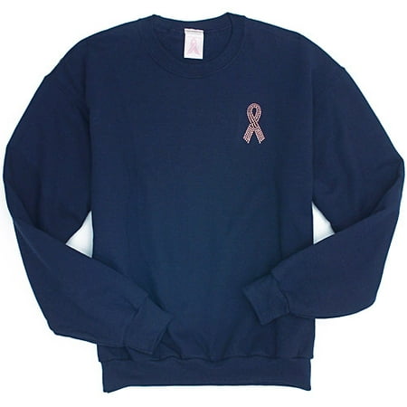Women's Pink Ribbon Rhinestone Sweatshirt