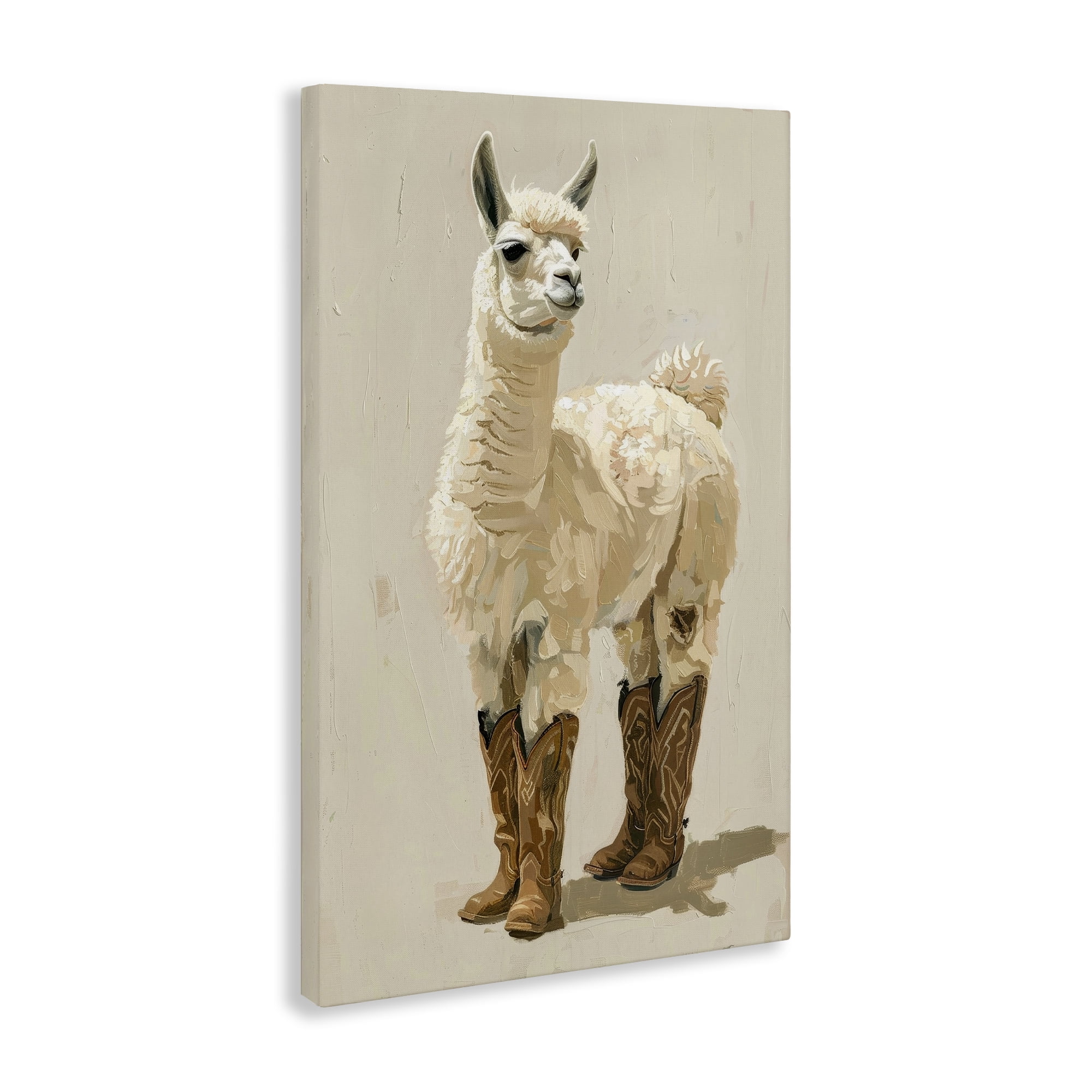 Stupell Industries Lamb & Cowboy Boots Animals & Insects Painting Gallery Wrapped Canvas Art Print Wall Art, 20 x 30