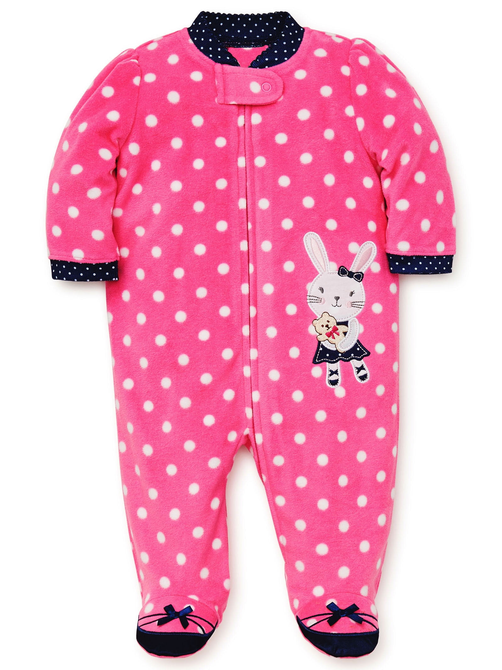 new INFANT-baby-blanket-zip-sleeper-panda-footed-fleece-2-pack-SIZE-24M pink T26