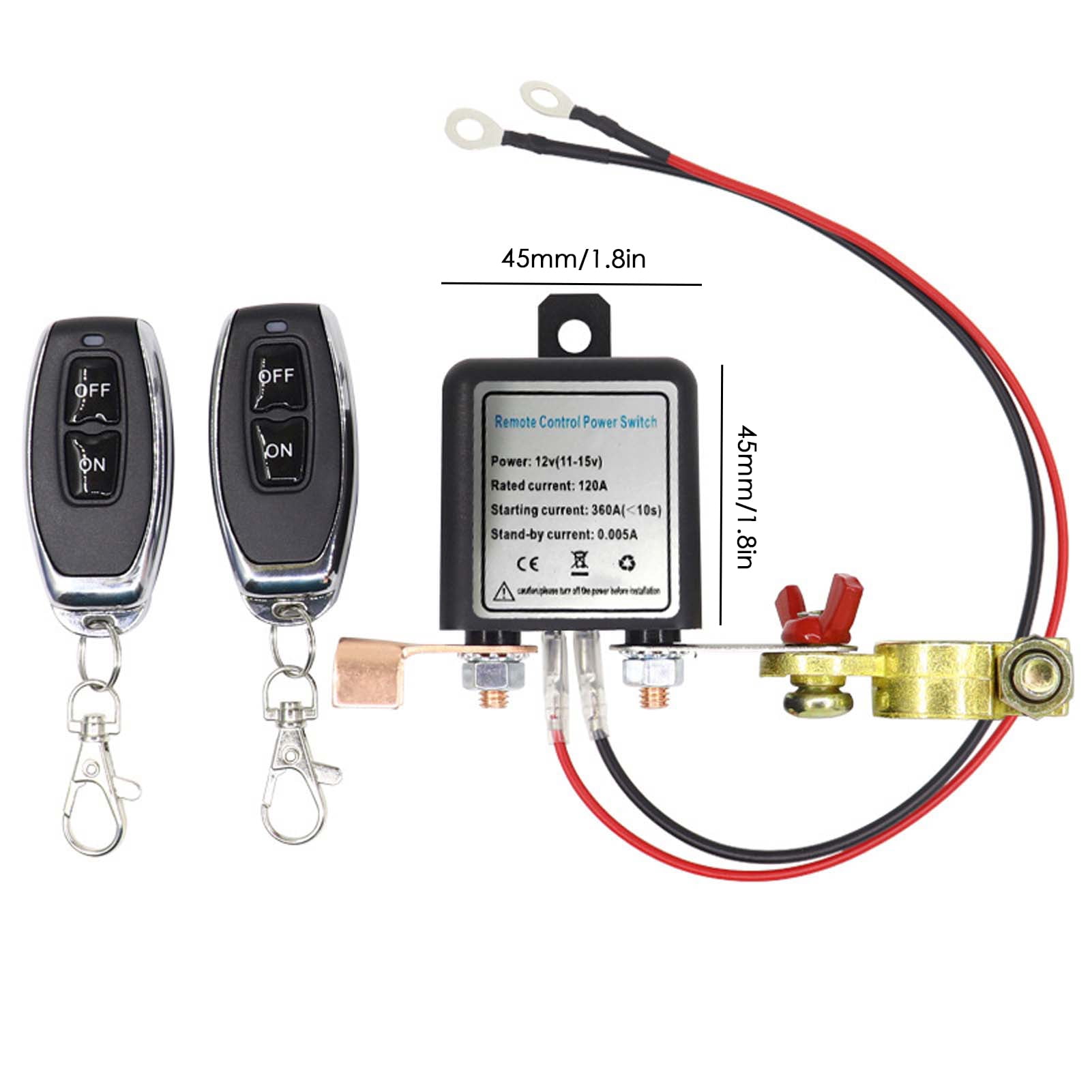 Switch 12 V Car Battery Relay Wireless Remote Battery Disconnect Switch Battery Switch Isolator Power Cut Master Switch With 2 Remote Controllers