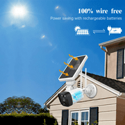 {100% Wire-Free Wireless Solar Cameras} 2-Way Audio PIR Detection Dual Antennas Outdoor Wireless Surveillance Camera System 1600P WiFi Battery Surveillance Video by OOSSXX