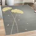 thumbnail image 1 of Allium Flower Decorative Rug, Floral Design with Swirl Lines Falling Leaves Autumn Inspired, Quality Carpet for Bedroom Dorm and Living Room, 6 Sizes, Pastel Yellow, by Ambesonne, 1 of 4