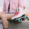 thumbnail image 3 of OULII 4Pcs Roller Skate Wheels Sky Blue Color Easy Install Durable Double Row Wheels for Skating Accessories, 3 of 5