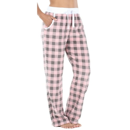 

PajamaMania Women and Women s Plus Plush Fleece Bottoms with Pockets Female Pajama Pants