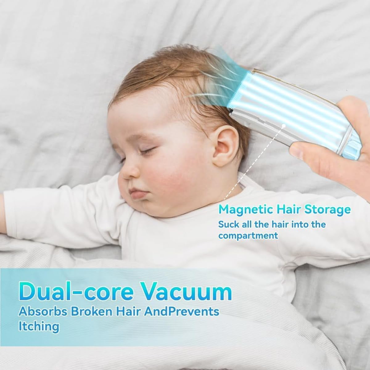 WYH Baby Hair Clipper Baby Haircut Powerful Suction Hair Trimmers for Children Cordless Kid Hair Trimmers (Color : Green)並行輸入 : Baby Hair Clippers - Ultra Quiet Electric Hair Trimmer