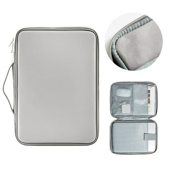 Adult Shockproof Waterproof PU Leather Grey 15.6 inch Laptop Bag, 1-Piece, New