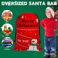 thumbnail image 4 of harmtty Xmax 70x50CM Christmas Drawstring Gift Bag Merry Christmas Snowman Large Capacity Heavy Duty Reusable Party Favor Holiday Gift Present Grocery Packaging Sack Green, 4 of 7