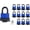 BLUE 40mm*12, variant on Colored Padlocks, Red-Covered Laminated Steel Lock, Same Color with Same Key, Keyed Alike Outdoor Locks, Can Be as Lockout Tagout Lock, Pack of 12
