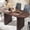 Dark Walnut, variant on 63" Fluted Oval Dining Table for Kitchen Living Room, Walnut