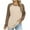 Khaki, variant on ATOYSOY Women's Loose Fleece Raglan Tops Fashion Solid Color Pullover Casual Flannel Shirts Crew Neck Sweatshirts Outwear Long Sleeve Tees Fall Winter Yellow M