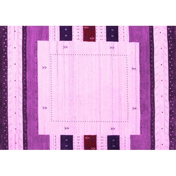 Ahgly Company Indoor Rectangle Solid Pink Modern Area Rugs, 4' x 6'