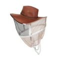 thumbnail image 3 of Accessoire d'Apiculture, Cow-Boy Brun Rouge Chapeau de Protection d'Apiculteur 360 ° Fonctionnalité Polyvalente, 3 of 8