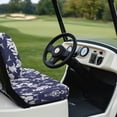 thumbnail image 6 of Pzuqiu Golf Cart Seat Cover Washable Polyester Cloth, Compatible with Outdoor 2-Seats Cart, for 2-Person Club Car Seats Ezgo, Floral Tropical Leaves, 6 of 9
