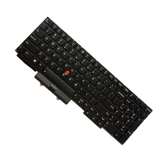 pitrice Black Laptop Keyboards Well Fit Dust Cover Backlit Pointer Home Office Fluent Typing Replacement for Thinkpad E15 English