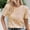 Gold, variant on Crop Tops for Women Short Sleeve Sequined Round Neck Cute Trendy Basic Blouse Women's Casual Tops