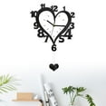 thumbnail image 6 of CarpNettore Acrylic Wall Clock with Arabic Numerals, Silent Movement, Heart Shape Decorative Black, 6 of 9