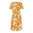 thumbnail image 6 of GaThRRgYP Summer Short Sleeve Dress,Women's Fashion Summer Print Short-sleeved V-neck Casual Dress Gold S, 6 of 8