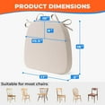 thumbnail image 2 of Chair Cushions for Dining Chairs, D-Shaped Seat Cushions with Removable Washable Cover and Ties, Chair Pads for Kitchen, Indoor Dining Room, Patio Chairs, 17'' x 16'', Set of 4, Beige, 2 of 7