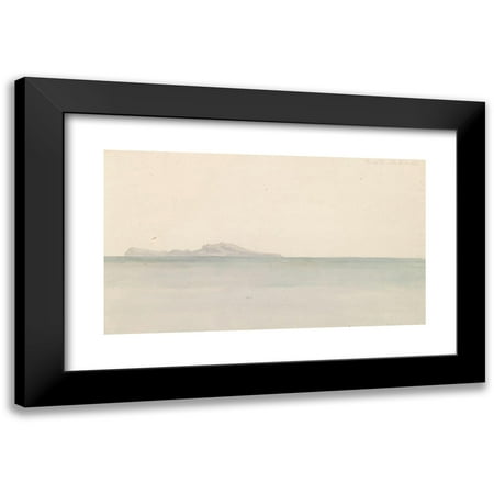 Abraham-Louis-Rodolphe Ducros 14x10 Black Modern Framed Museum Art Print Titled - View of Gulf of Naples from Quay at Santa Maria Del Carmine (1778)