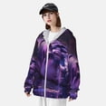 thumbnail image 3 of Fotbe Purple Hippo In Water Chaqueta con Protección Solar UPF 50+ para Hombre y Mujer, Camisa con Capucha y Bolsillos-X-Large, 3 of 7