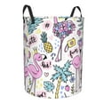 thumbnail image 2 of Daiia Summer with Flamingo Round Laundry Basket with Handles Thickened Waterproof Circular hamper,Dirty Clothes Storage Basket for Bedroom,Bathroom,College Dorm-Medium, 2 of 8