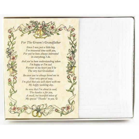 From the Groom to his Grandfather Wedding Handkerchief