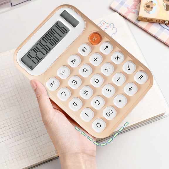 HOARBOEG Solar Calculator for Teens & Office, Dual Power (Solar/Battery), 12-Digit LCD Display, Lightweight Portable Financial Calculator, Large Buttons