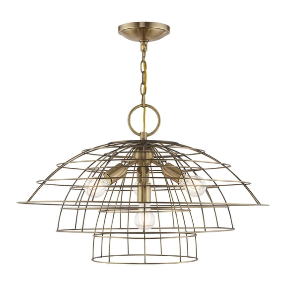 Livex Lighting - Brooklyn - 4 Light Chandelier in Industrial Style - 28 Inches