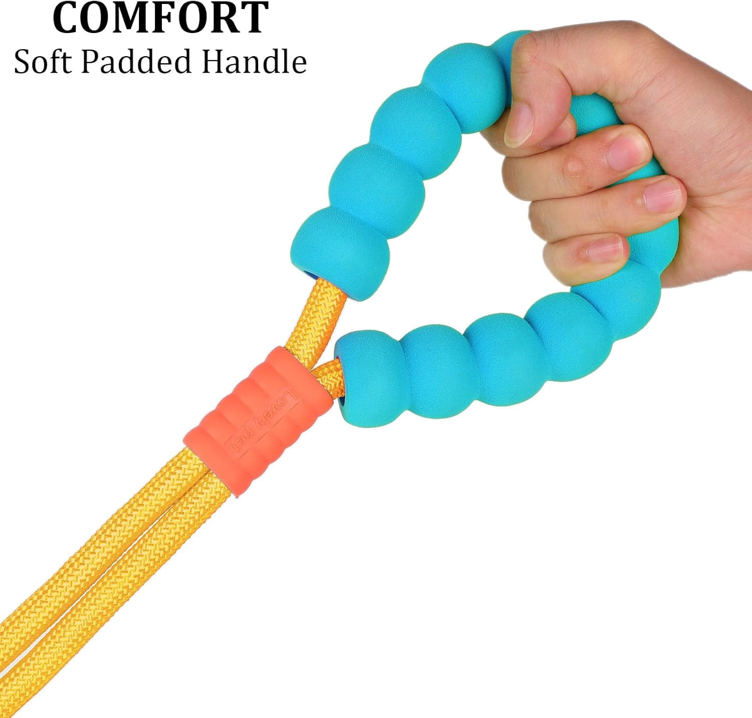 Dog Leash,5 FT Heavy Duty Dog Training Leash,Double Handle Comfortable Padded Hands Free Dog Leash,Adjustable Crossbody Waist Leash for Small Medium Large Dogs(Yellow)