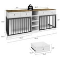 thumbnail image 7 of Juiluna 82” Double Dog Crate Furniture, Large Dog Kennel Indoor for 2 Dogs, Heavy Duty Wooden Dog Crate TV Stand with 4 Drawers and Shelves, White, 7 of 7