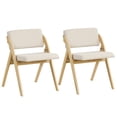 thumbnail image 1 of Gymax Folding Kitchen Chairs with Rubber Wood Legs, Natural & Beige (Set of 2), 1 of 9