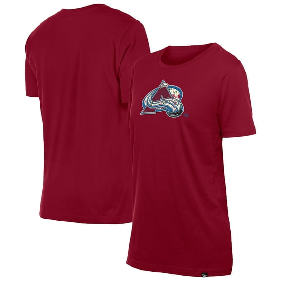Women's-New Era  Red Colorado Avalanche Glam Game Floral T-Shirt
