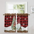 thumbnail image 3 of Fashnice Slot Top Thermal Insulated Short Window Curtain Rod Pocket Half Window Drapes Christmas Kitchen Valance Xmas Cafe Tier Bathroom Scarf Style-I 2pc-Tier Curtain: W:27.5''x H:36'', 3 of 6