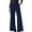 Dark Blue, variant on LLYwey Womens Cargo Pants Ladies High Waist Wide Leg Straight Tube Work Commuting Business Casual Pocket Suit Pants New Full Length Pants Trousers Regular Fitted Blue M