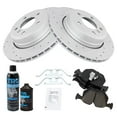 thumbnail image 2 of TRQ Performance Rotor & Brake Pad Ceramic Rear Left Right Kit w/Fluids for BMW BKA21482 Fits select: 2004-2010 BMW X3, 2 of 6