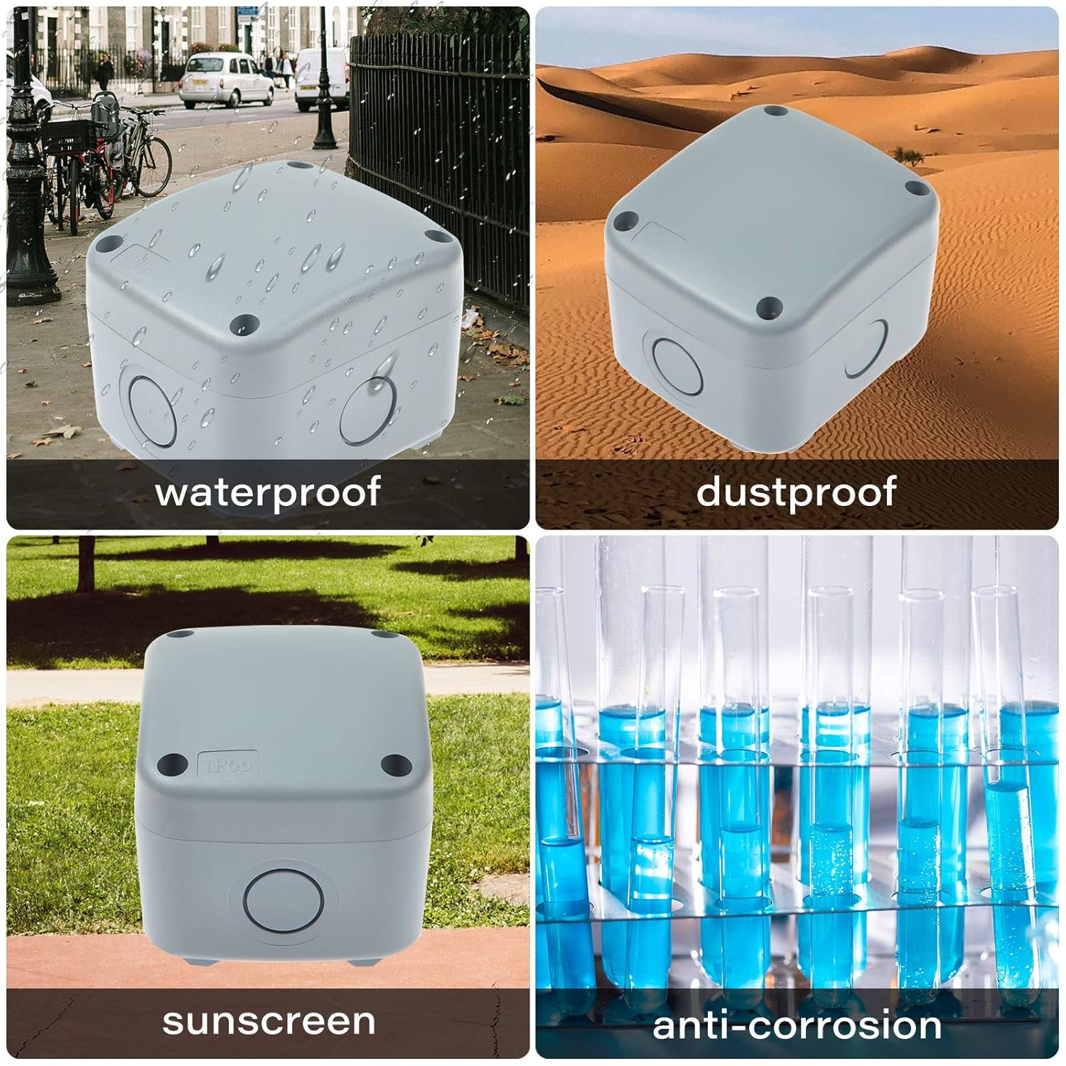 NineLeaf Dustproof Electrical Junction Box Connector,5 Pole Waterproof Enclosure Case fit 20mm Cable Gland for Outdoor Use (86x74x62mm) IP66 Rated,3PK
