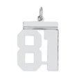 thumbnail image 1 of Sterling Silver Rhodium-plated Medium Polished Number 81 Charm QMS81 (21mm x 16mm), 1 of 2